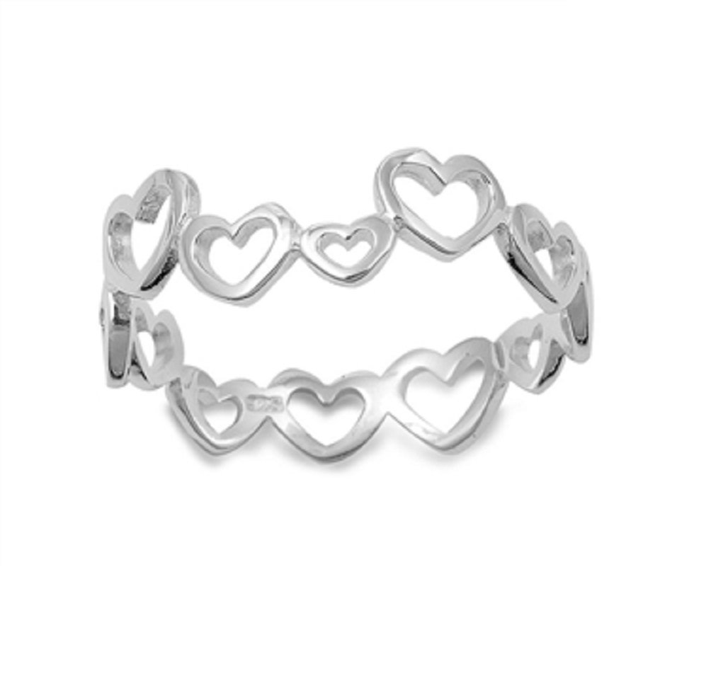 925 Sterling Silver Pure Hearts Eternity Ring for Women - Dainty Stackable Wedding Band, Anniversary Gift, Promise Ring - Perfect for Valentine's Day, Proposals & Romantic Occasions