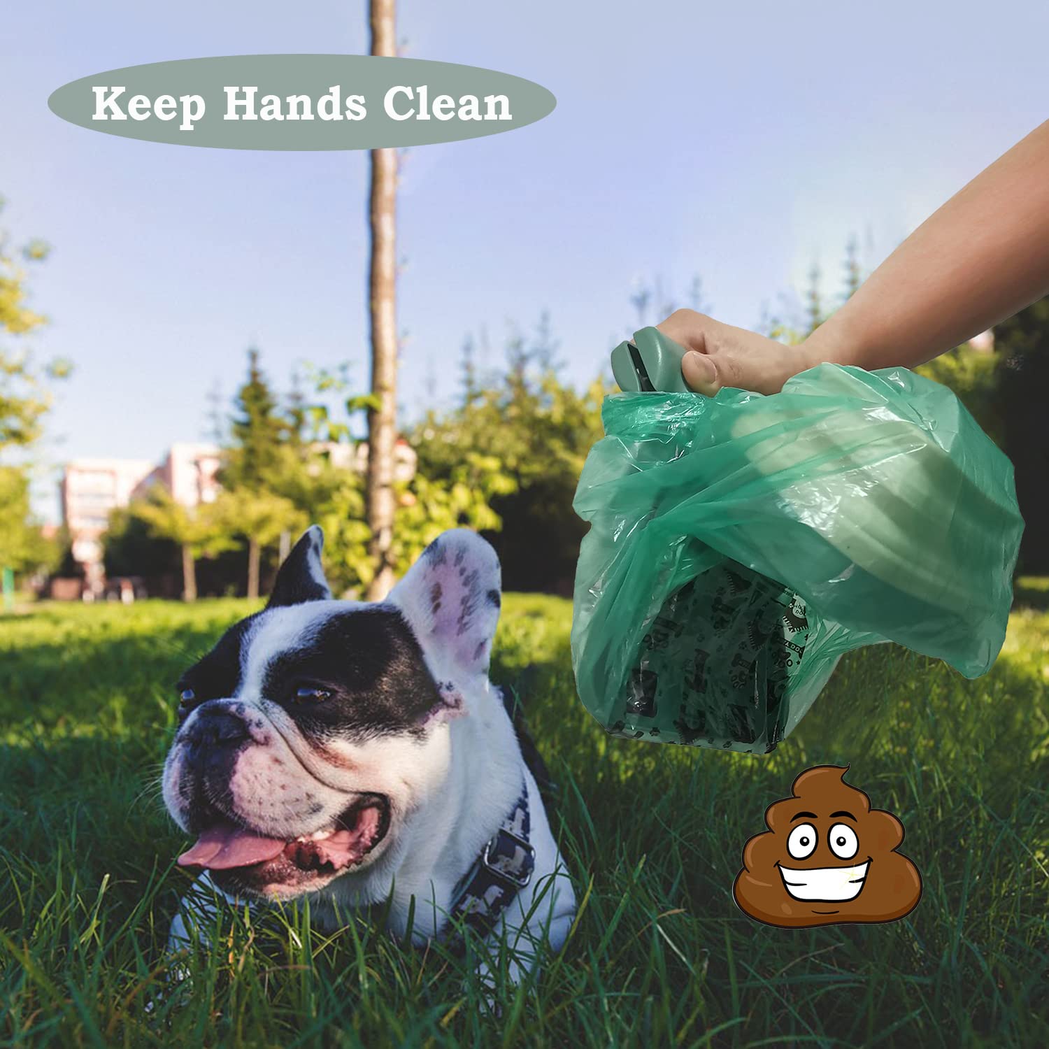 Portable Dog Pooper Scooper with Waste Bags - Handheld Poop Scoop for Large & Small Dogs - Includes Container & 30 Pet Waste Bags - Ideal for Walking, Yard Cleanup & Outdoor Travel