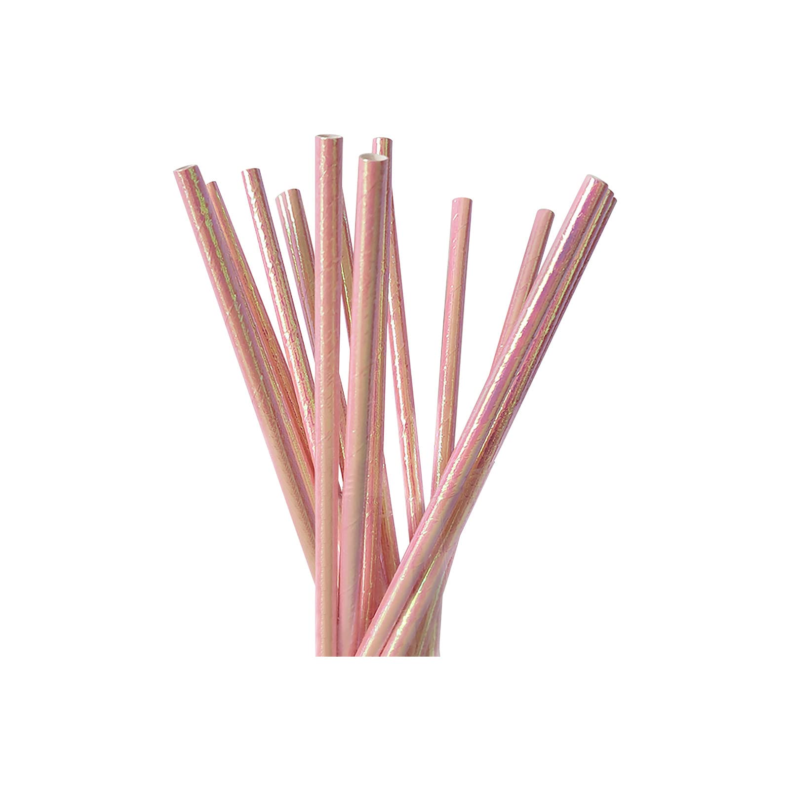 Eco-Friendly Disposable Paper Straws with Glitter & Pearl Film - Rainbow Colored for Parties, Holidays & Home Decor - Biodegradable & Sustainable Drinking Straws for Smoothies, Cocktails & Beverages