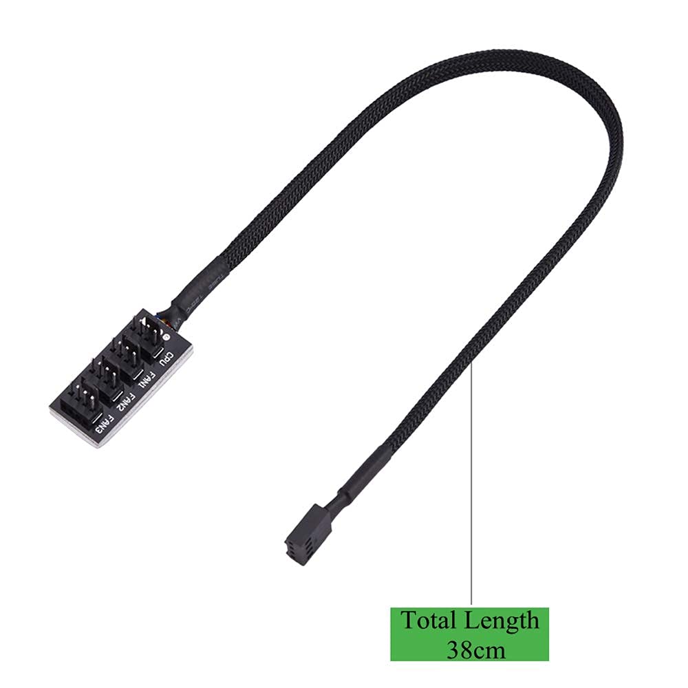 4-Pin PWM Fan Hub - Computer CPU & Case Fan Power Splitter Connector Cable Adapter for PC Cooling System - Perfect for Gaming Rigs, Workstations & Custom PC Builds