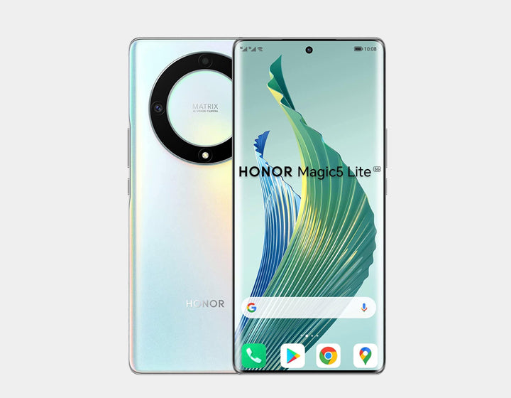 Honor Magic5 Lite 5G Smartphone - Unlocked GSM Dual SIM 256GB ROM 8GB RAM - Silver | High-Speed Performance for Streaming, Gaming & Work