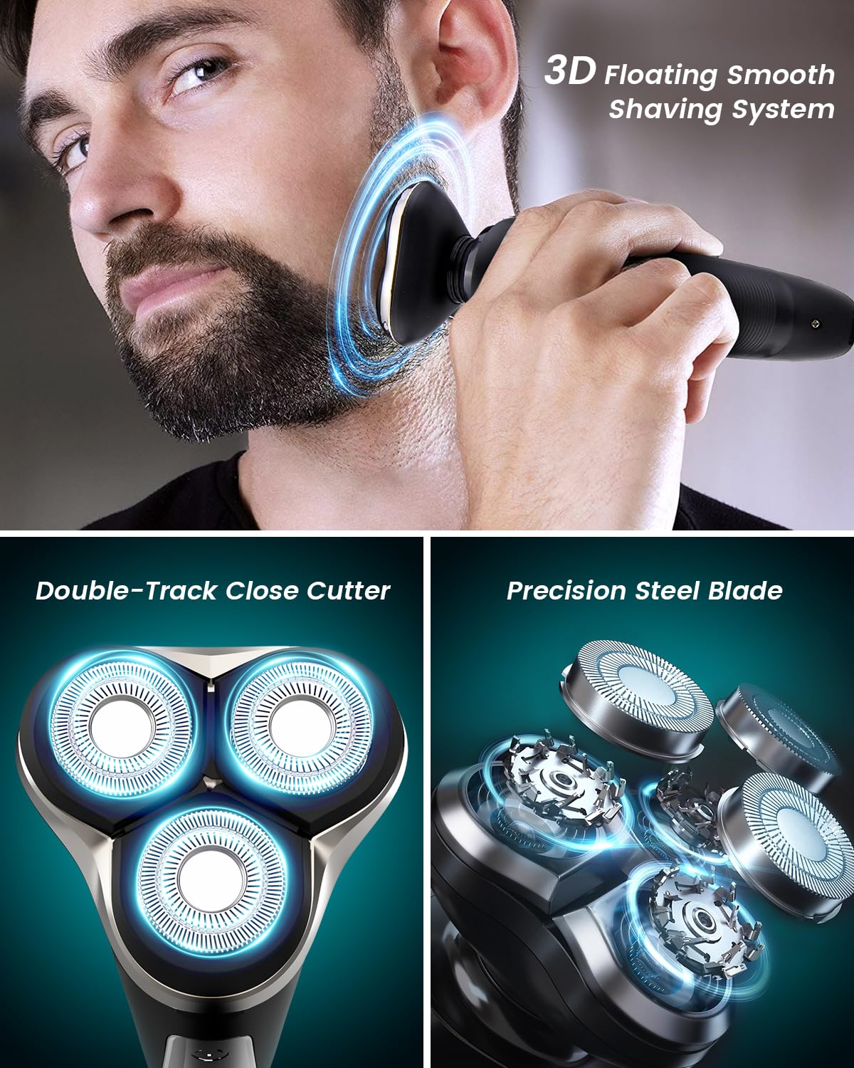 Best Electric Razor for Men - Rechargeable Waterproof Wet/Dry Shaver with Cordless Design | Perfect for Travel, Gym & Daily Shaving at Home