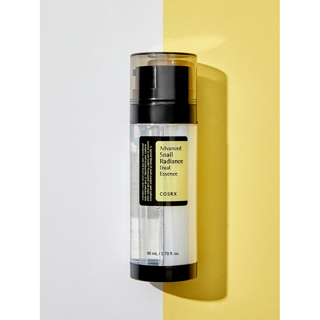COSRX Advanced Snail 96 Mucin Power Radiance Dual Essence 80ml - Korean Skincare for Hydration & Brightening - Perfect for Dry Skin & Night Routine