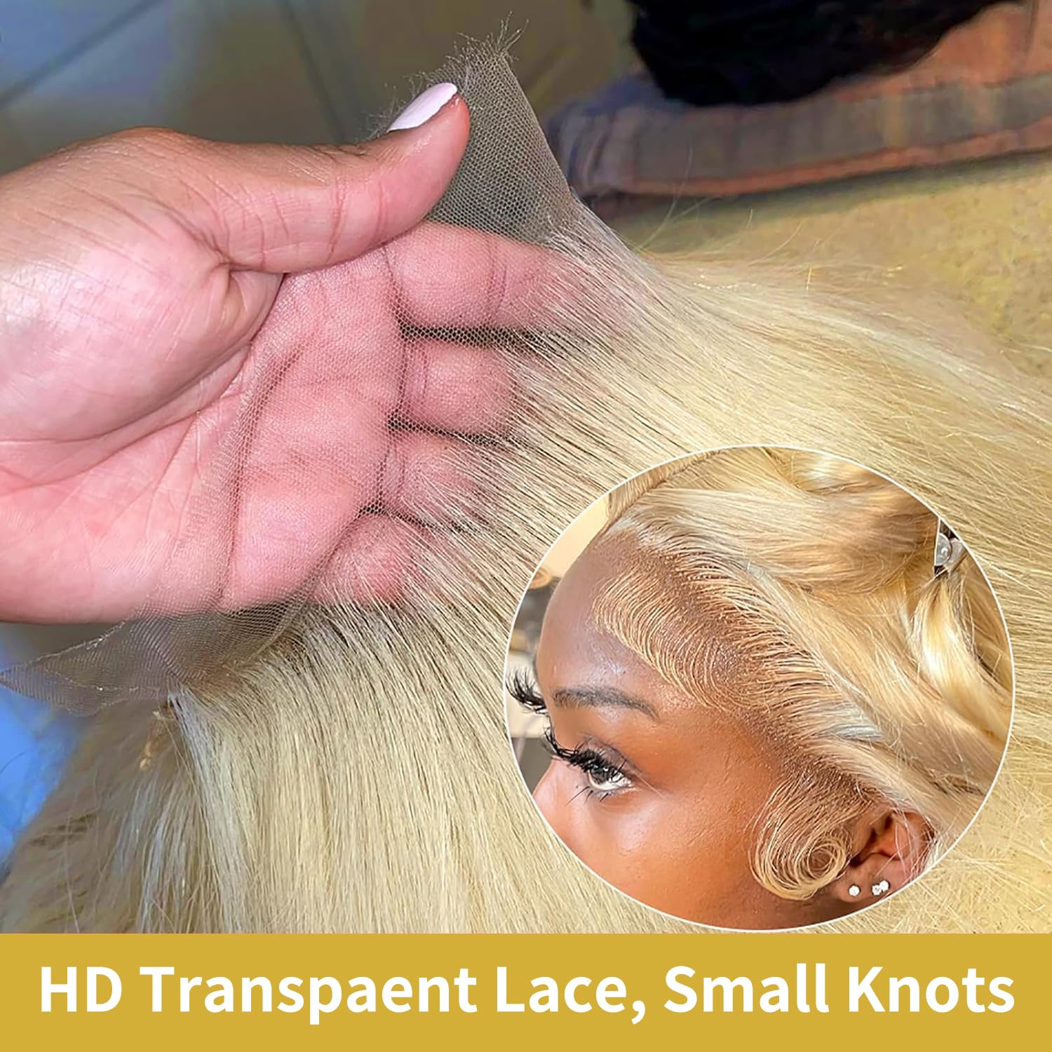 613 13x6 HD Lace Front Wig Human Hair - 32 Inch Straight Blonde Wigs for Women | Glueless Pre-Plucked Bleached Knots | Natural Look for Daily Wear, Parties & Special Occasions