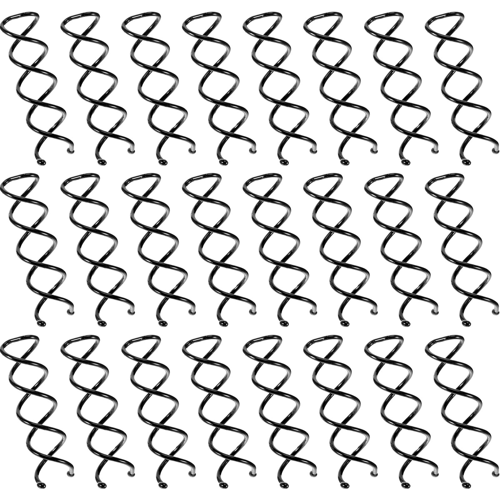 WILLBOND 25-Piece Spiral Hair Pins - Black Corkscrew Twist Pins with Non-Scratch Round Tips for Women's Hairstyles | DIY Hair Styling, Updos, Braids & Bun Holders