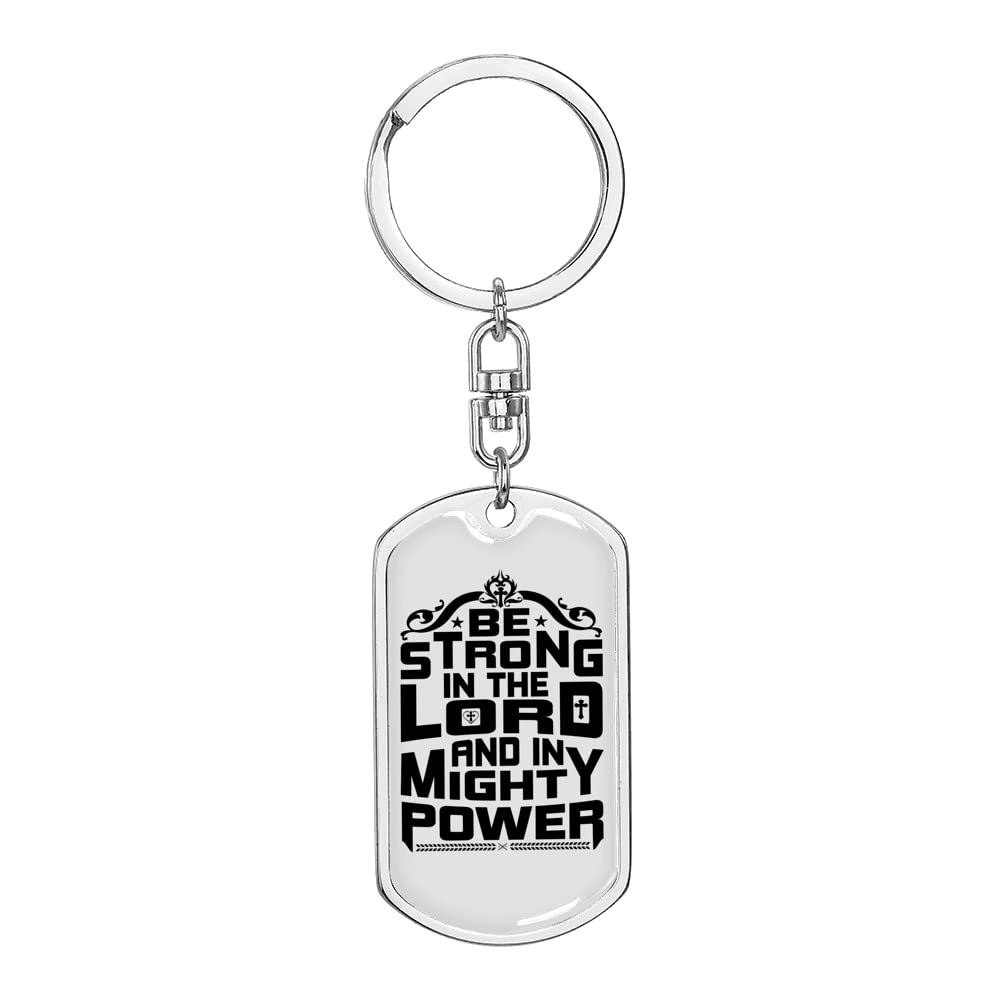 Mighty Power Keychain - Stainless Steel or 18K Gold Dog Tag Keyring - Perfect for Gifts, Everyday Carry & Outdoor Adventures