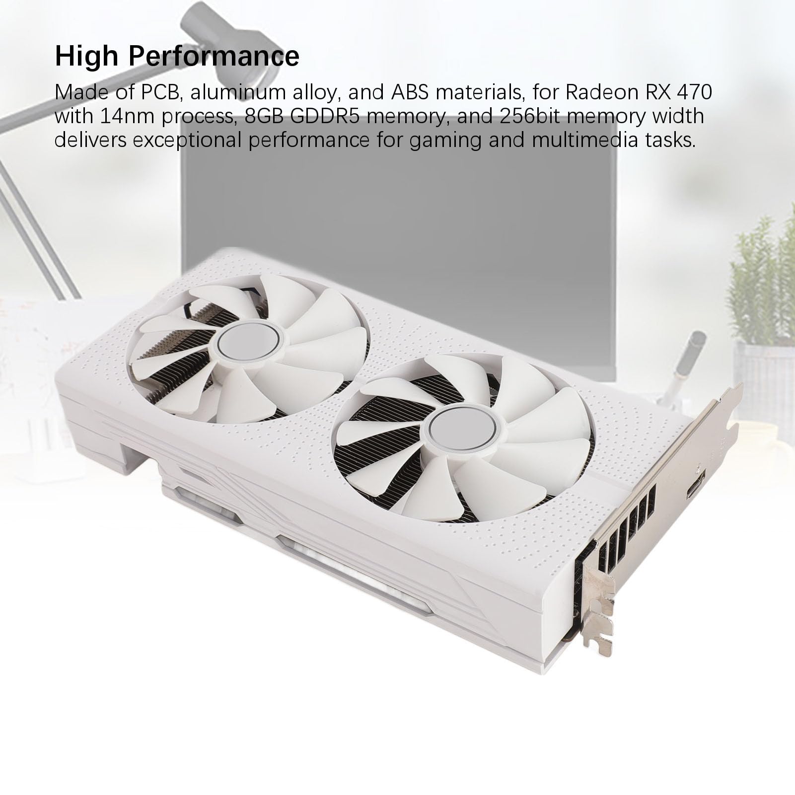 RX470 8GB GDDR5 256-bit Gaming Graphics Card with 2048 CUDA Cores | PCIe 3.0 x16 | Dual Fan & Copper Pipe Cooling | High Performance Video Card for PC Gaming, VR, 4K Video Editing & Crypto Mining