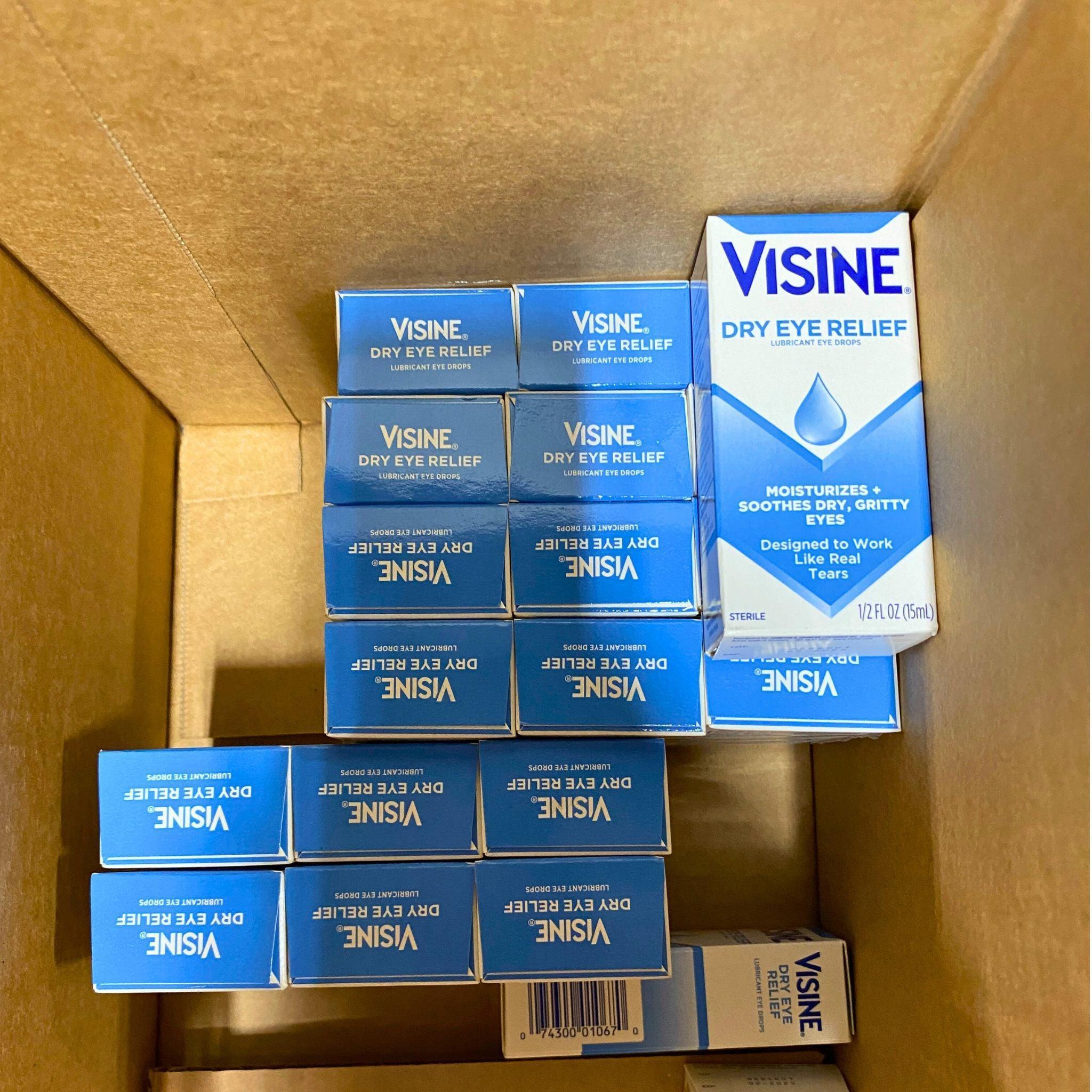 Visine Dry Eye Relief Drops - Moisturizes & Soothes Dry, Gritty Eyes | Works Like Natural Tears | 1/2 oz (21-Pack) | Perfect for Office Workers, Gamers & Contact Lens Wearers