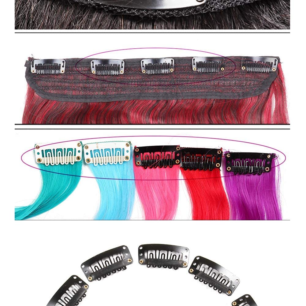 Durable Metal Snap Clips for Hair Extensions - U-Shape Wig Clips for Men & Women (12-Pack, Black) - Secure Hair Accessories for Salon, Cosplay & Daily Styling