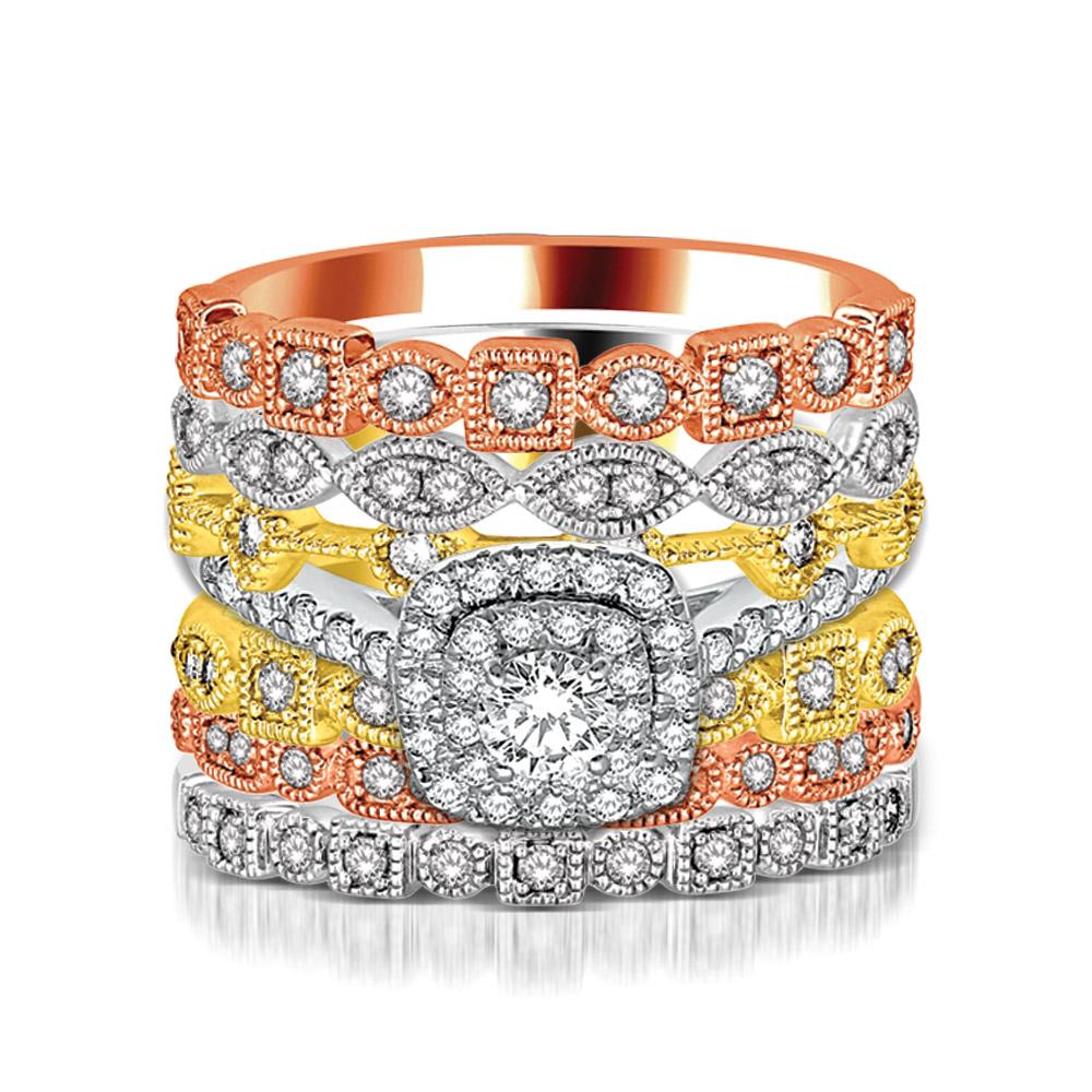 14K White Gold 1/6 Carat Total Weight Diamond Modern Wedding Band - Elegant Stackable Ring for Women, Perfect for Engagement, Anniversary or Everyday Wear