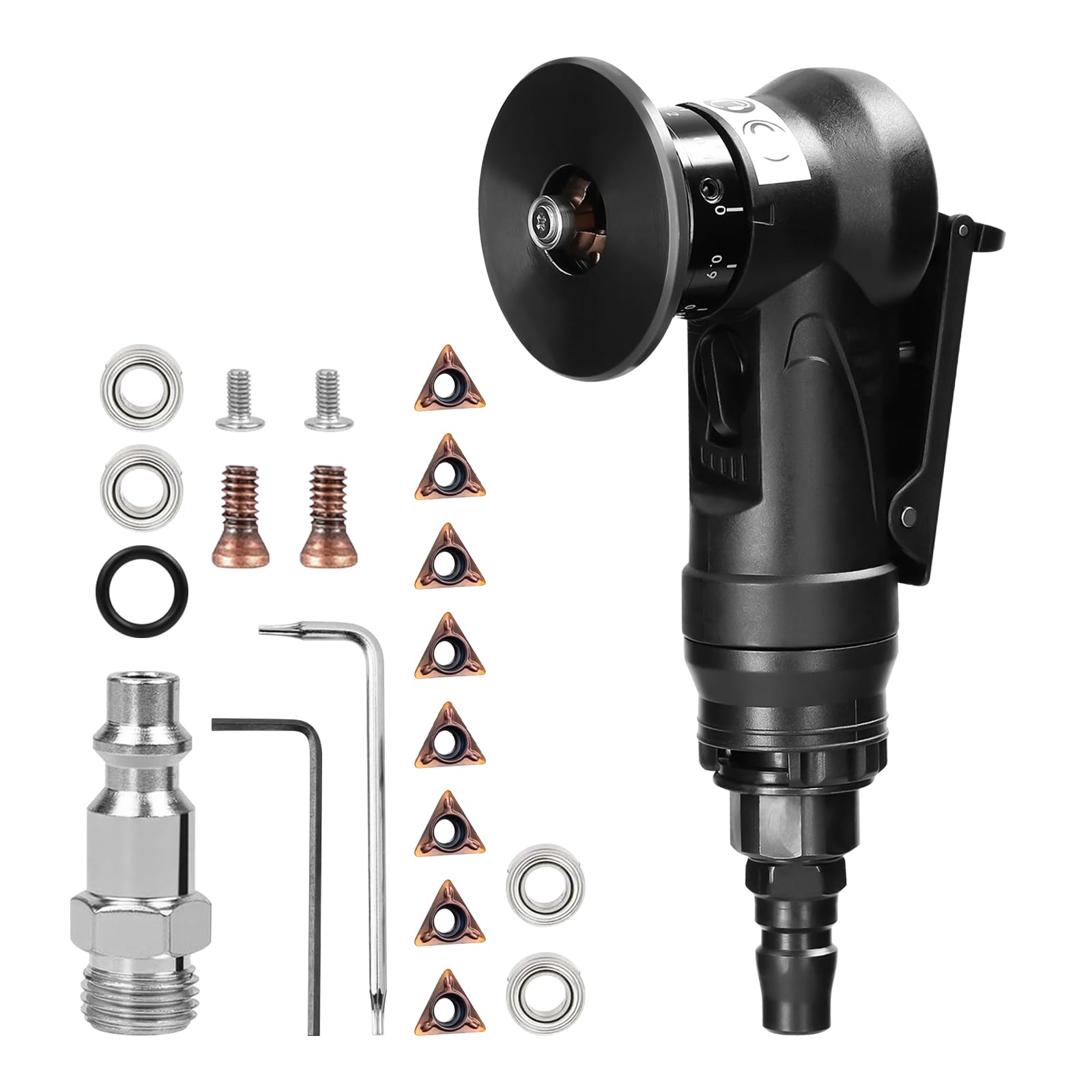 **45 Degree Mini Pneumatic Chamfering Machine - Portable Handheld Air Chamfer & Deburring Tool for Metal Trimming & Edge Finishing | Perfect for Metalworking, DIY Projects & Automotive Repair**