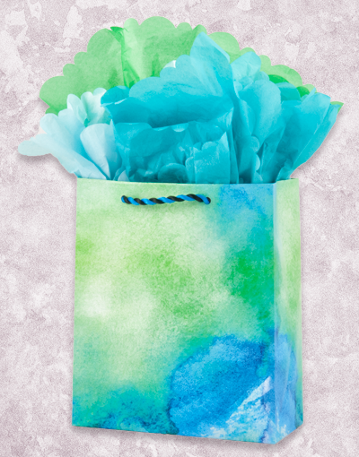 Cool Tones Watercolor Gift Bags - Premium Studio Quality for Party Favors, Wedding Decor & Artistic Gift Wrapping