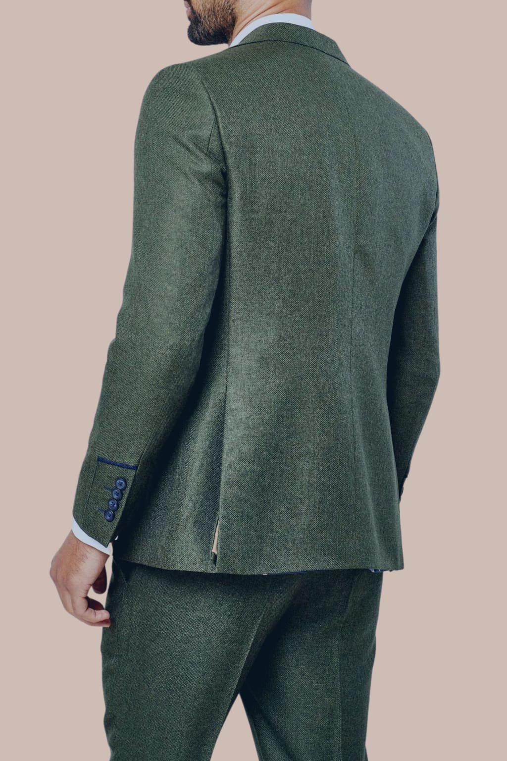 Fratelli Robbie Men's Olive Green Tweed Blazer Jacket - Slim Fit Casual Sports Coat for Weddings, Office & Business Events