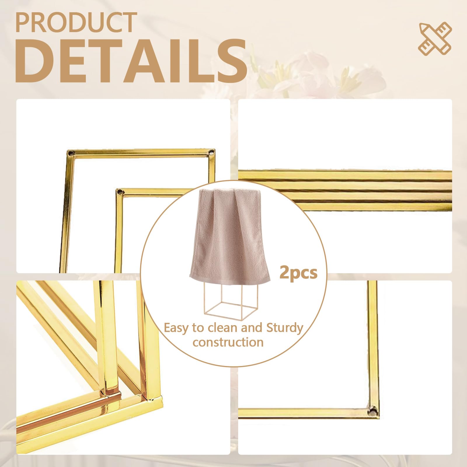 2 Pcs Gold Flower Stand - 31.5 Inch Tall Table Centerpiece for Weddings, Parties & Home Decor - Elegant Floral Display for Dining Tables, Events & Gift Presentations