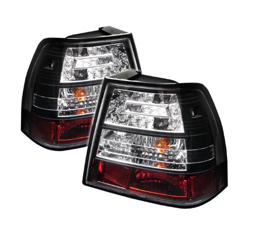 Xtune Volkswagen Jetta LED Tail Lights - Black Housing with Clear Lens - High Performance Brake Lights for Enhanced Nighttime Safety & Style