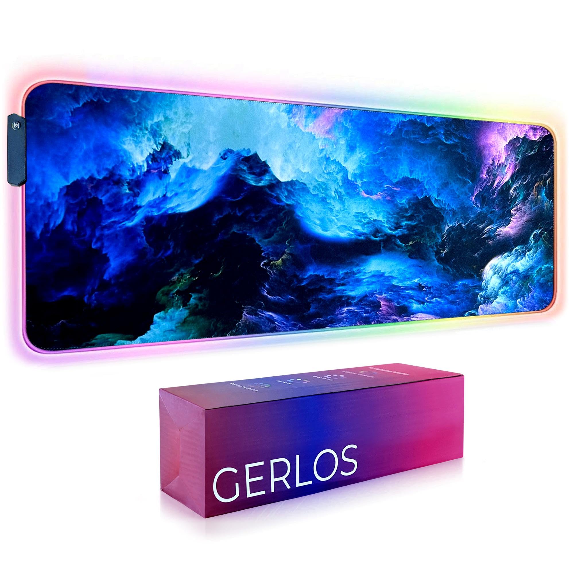 RGB Gaming Mouse Pad - Large Extended LED Mouse Mat with Non-Slip Rubber Base, Water-Resistant Keyboard Pad (31.5×11.8 inches) for PC, Computer, Office & Gaming Setup