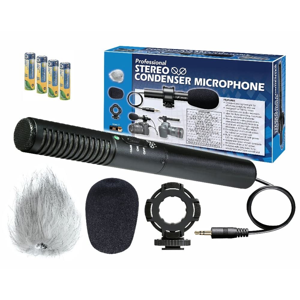 Synergy Digital External Microphone for Canon EOS RP Mirrorless Camera - XM-CS Condenser Stereo XY Mic Kit with 2800mAh Rechargeable Batteries - Perfect for Vlogging, YouTube Videos & Professional Audio Recording