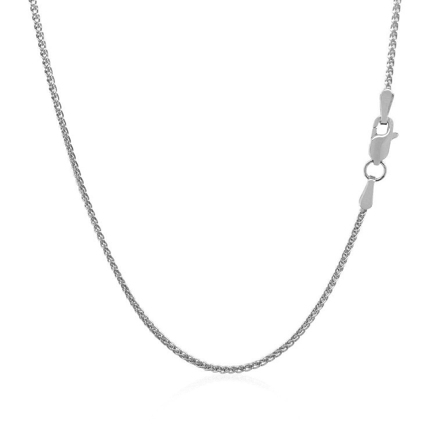 18K White Gold Round Wheat Chain Necklace 1.4mm - Elegant & Dainty Jewelry for Women, Perfect for Everyday Wear, Gifts & Special Occasions