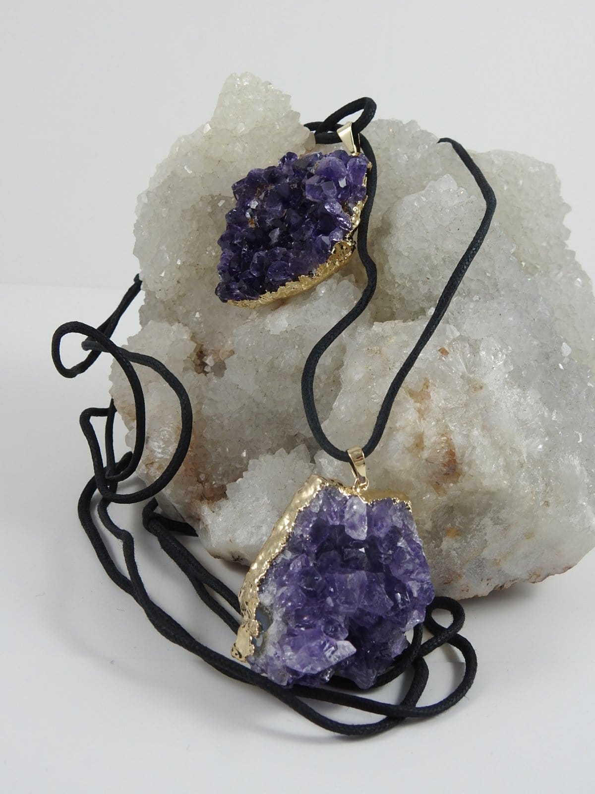 Natural Amethyst Cluster Necklace - Healing Crystal Jewelry for Women | Perfect for Meditation, Energy Cleansing & Spiritual Gifts