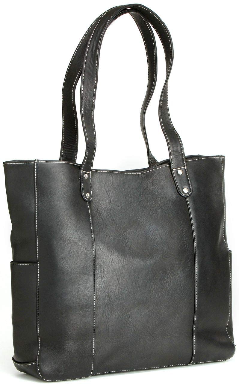 Premium Full-Grain Colombian Vaquetta Cowhide Leather Double Strap Rivet Tote Bag – 4”x14”x15” Stylish & Durable Women's Handbag for Work, Travel & Everyday Use