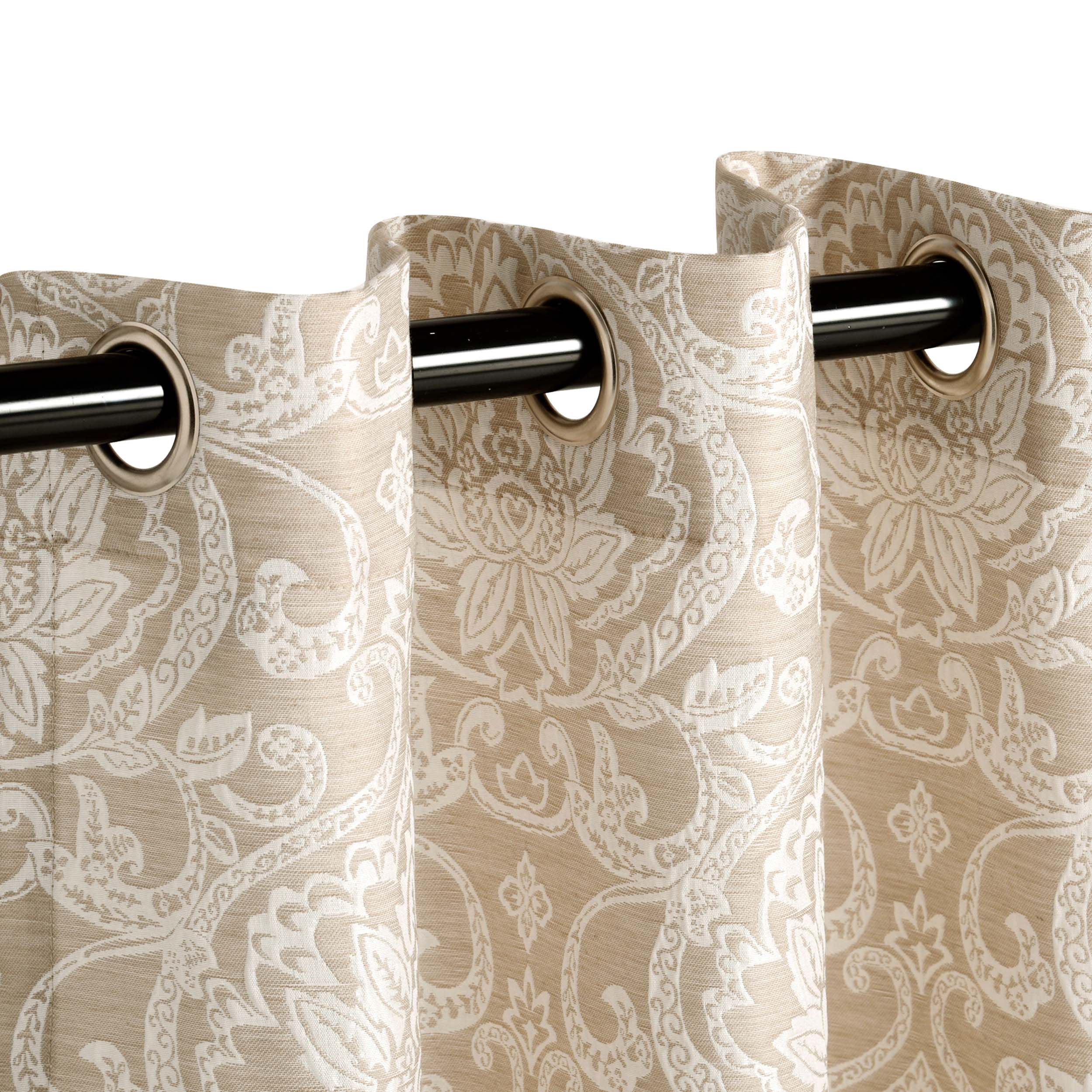 Lotus Jacquard Floral Damask Curtain Set - Elegant Window Treatments for Living Room, Bedroom & Dining Room - Blackout Drapes with Premium Fabric for Home Decor