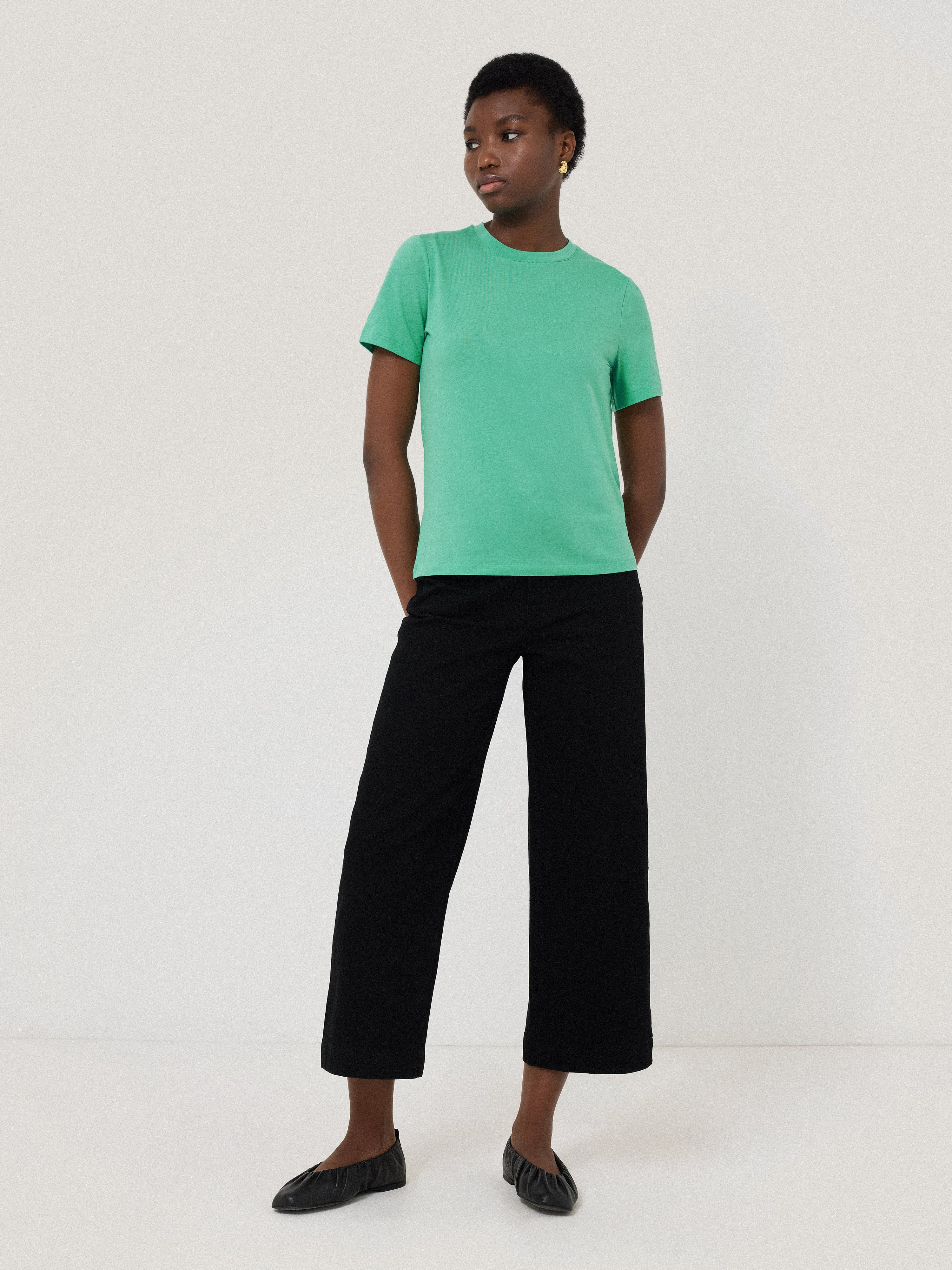 Premium Supima Cotton Crew Neck T-Shirt for Men | Soft Gemstone Green Color | Perfect for Casual Wear, Layering & Everyday Comfort