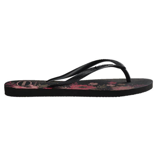 Havaianas Slim Organic Flip Flops for Women & Men - Comfortable Eco-Friendly Sandals - Black / Black - Perfect for Beach, Pool & Summer Vacations