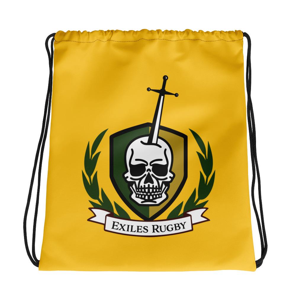 Exiles RFC Drawstring Backpack - Gold Sports Bag for Rugby Training, Gym & Travel | Durable & Lightweight