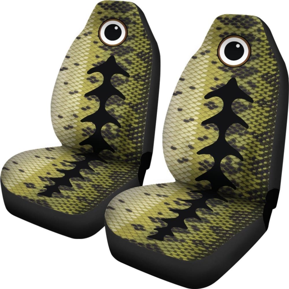 Premium Bass Fishing Car Seat Covers - Largemouth Bass Design for Truck & SUV - Waterproof & Durable Auto Accessories for Anglers | Perfect for Fishing Trips & Outdoor Adventures