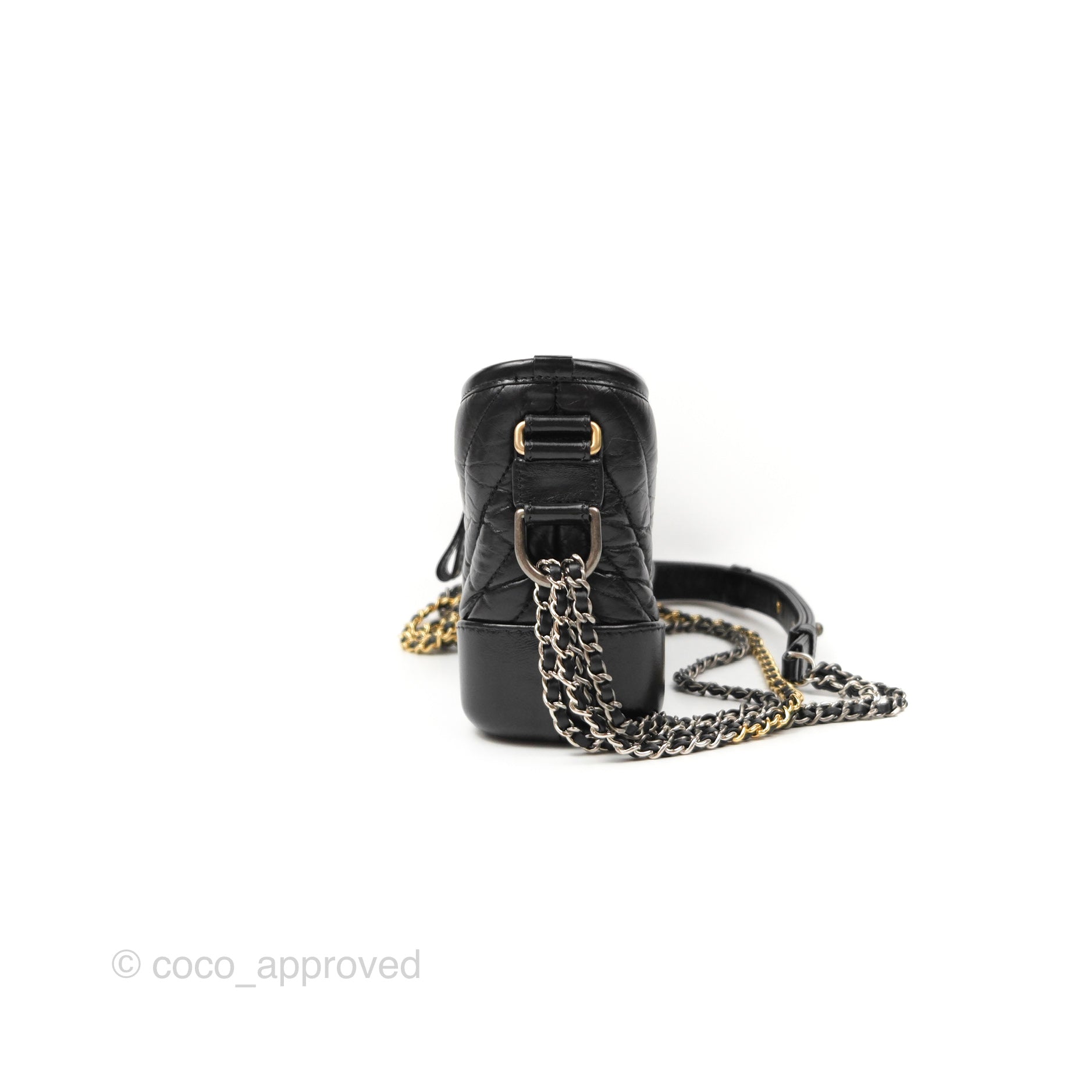 Chanel Chevron Small Gabrielle Hobo Bag in Black Aged Calfskin with Mixed Hardware - Luxury Shoulder Bag for Women, Perfect for Work, Travel and Everyday Use