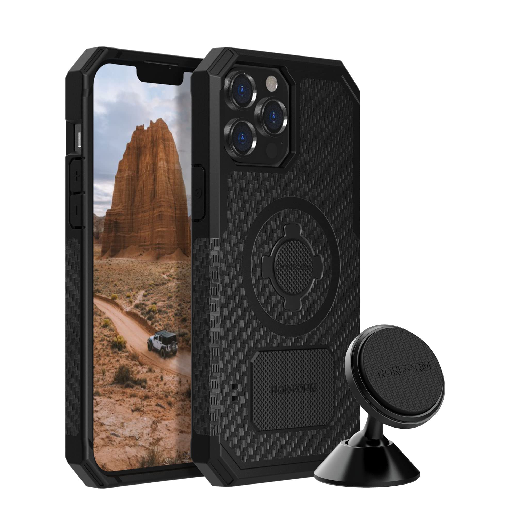 Rokform Rugged Case for iPhone 13 Pro Max with Swivel Dash Mount - Durable Car, Truck, and Van Phone Holder for Secure Driving