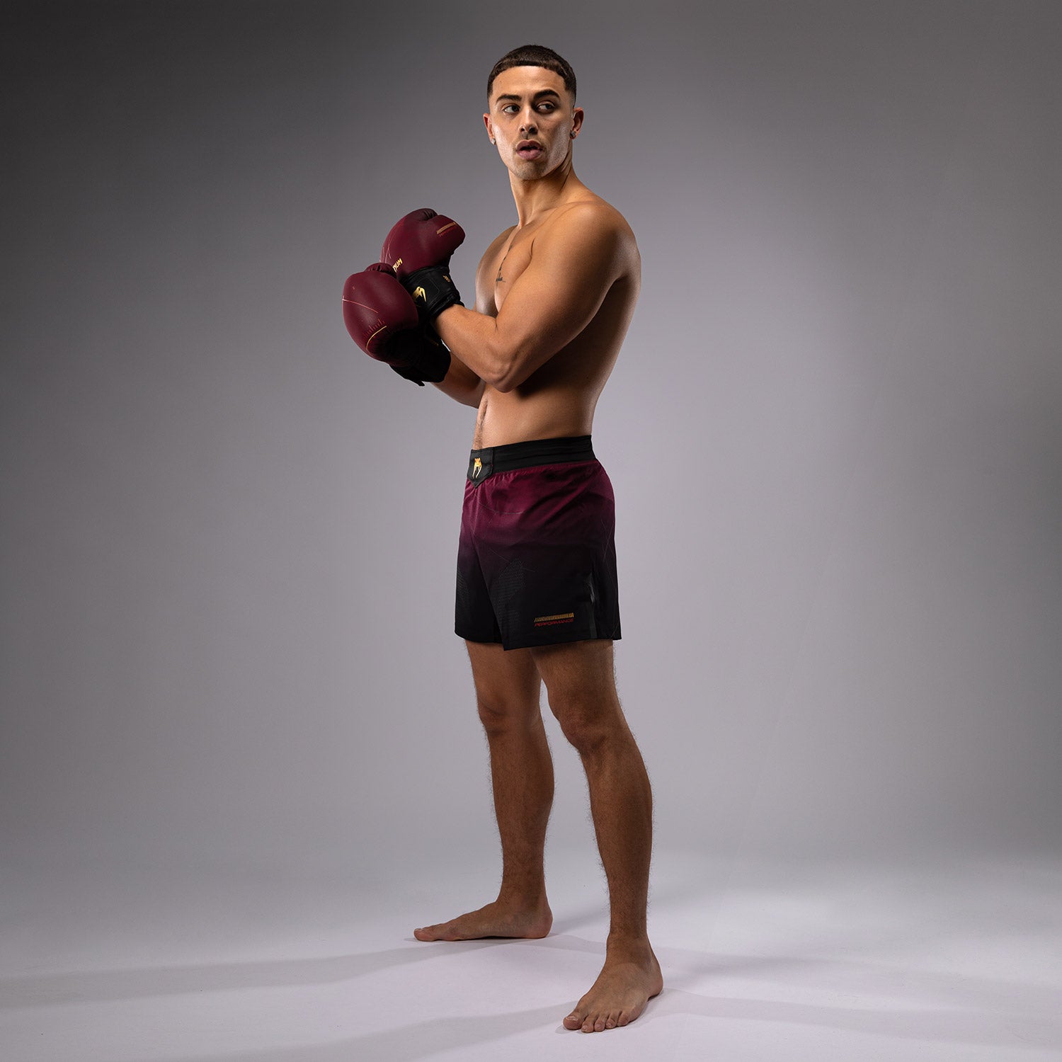Venum Tactical XT Fight Shorts - MMA, BJJ & Muay Thai Training - Black/Burgundy/Gold - Lightweight & Durable Combat Shorts for Fighters & Athletes