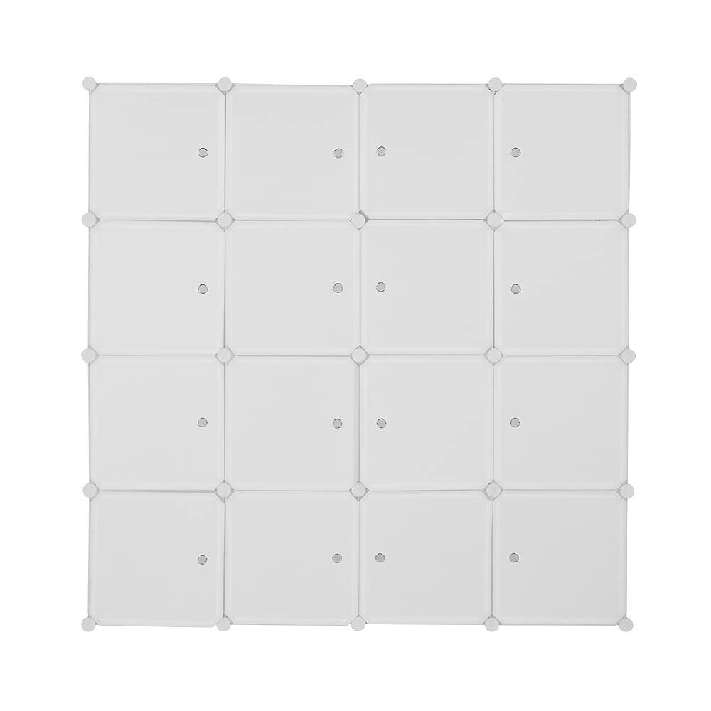 16-Cubby Closet Organizer with Storage Shelves - White Clothes Storage Solution for Home, Office & Bedroom - Perfect for Organizing Clothes, Shoes & Accessories in Small Spaces