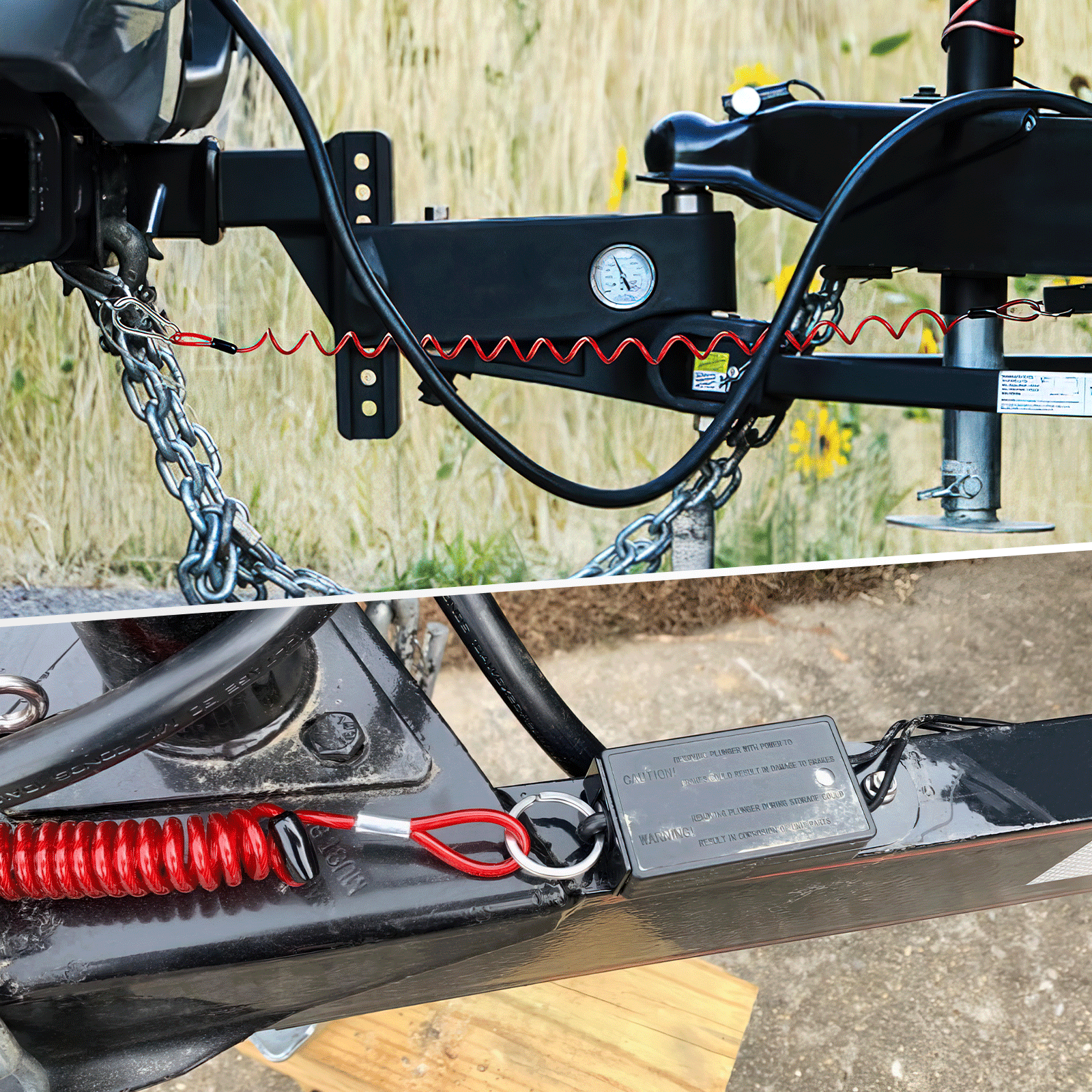 Trailer Breakaway Switch with 6FT Spring Coiled Cable - Emergency Brake Safety System for RV, Boat & Utility Trailers - Perfect for Towing & Roadside Emergencies