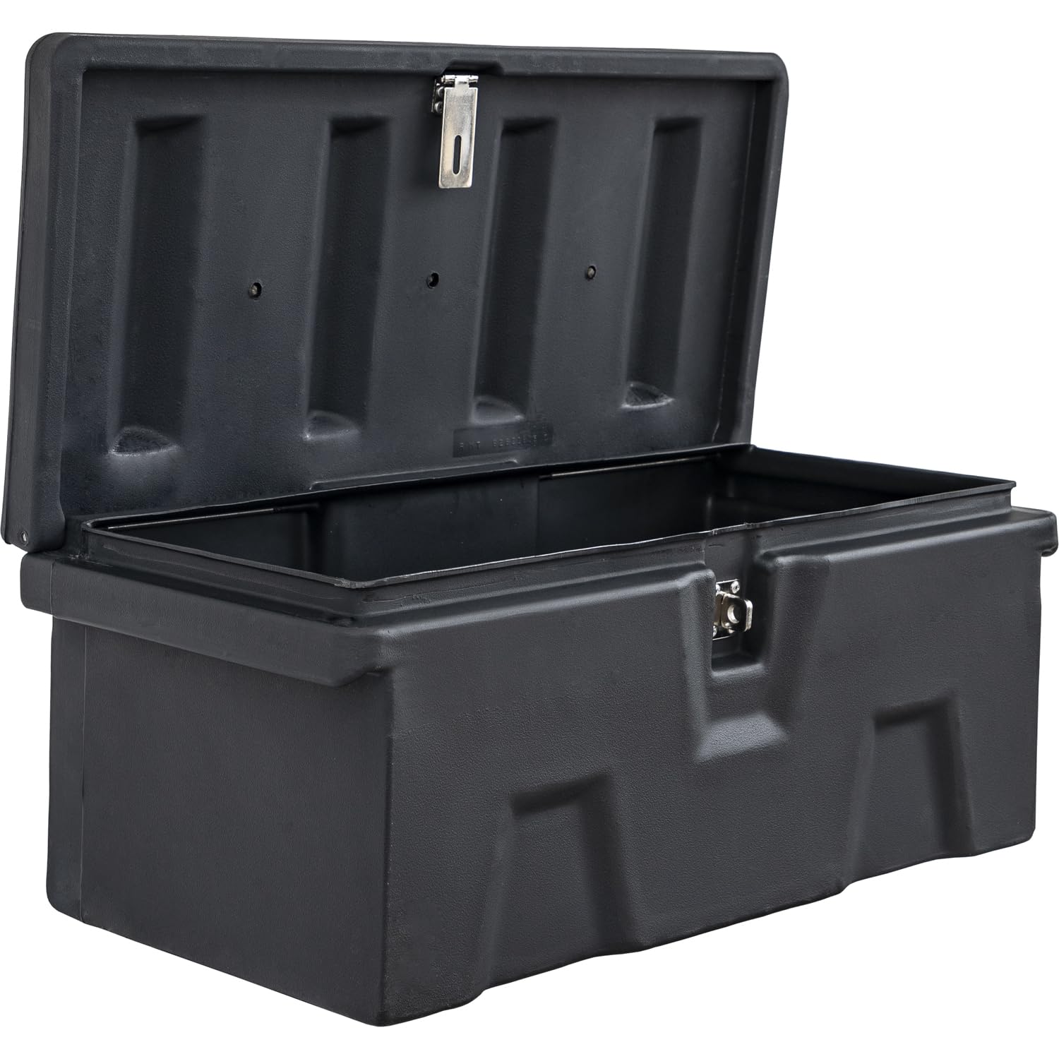 Buyers Products 1712230 Black Poly All-Purpose Storage Chest with Hasp & Stainless Steel Hinge - 2.6 cu ft Lightweight Outdoor Storage Box | Durable, Dent-Resistant, Made in USA | Perfect for Garage, Patio, Garden & Tool Organization