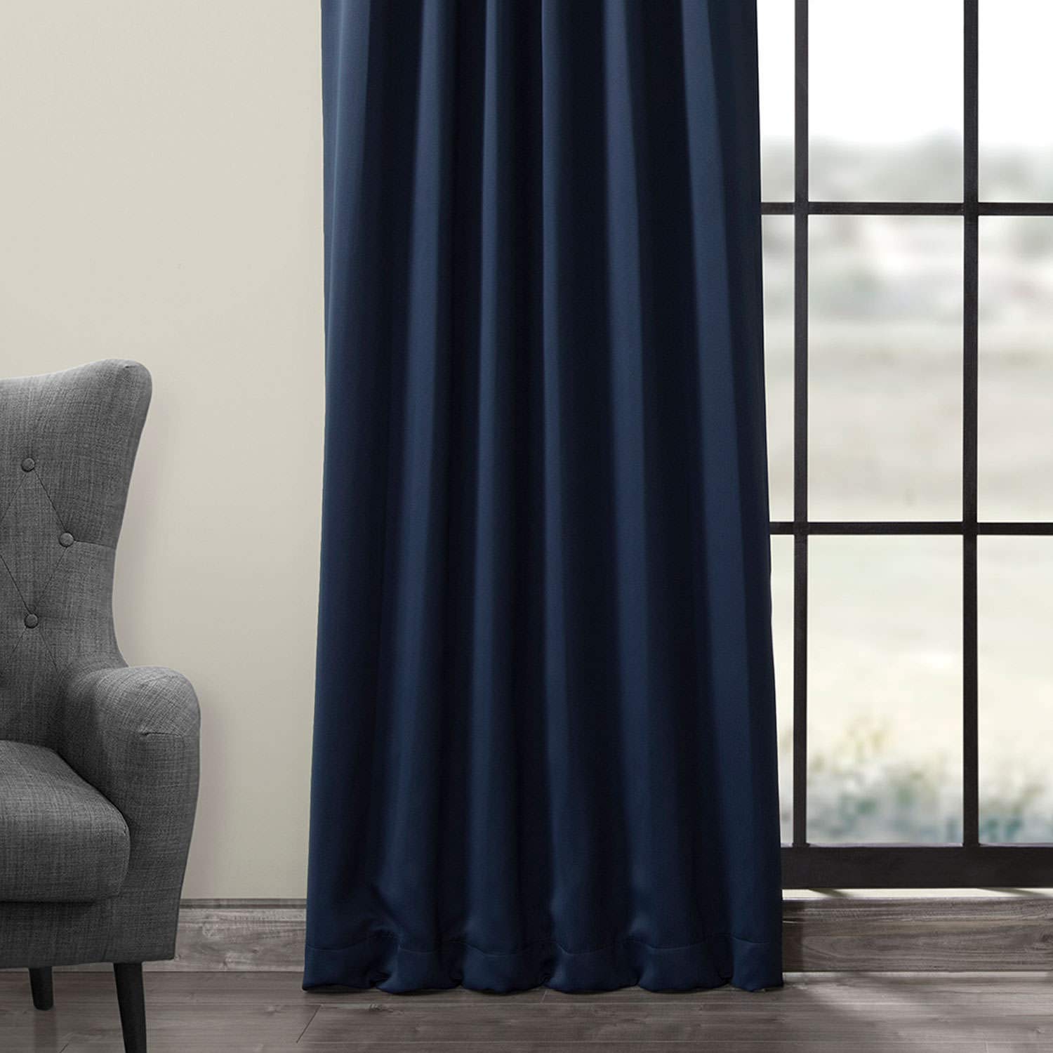 Room Darkening Curtains 96 Inches Long - Navy Blue Blackout Drapes for Bedroom & Living Room (50x96, 1 Panel) | Perfect for Light Control, Privacy & Sleep