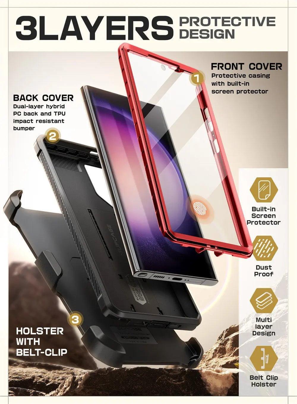 Samsung Galaxy S24 Ultra Case - Supcase UB Pro Full Body Dual Layer Protective Cover with Kickstand | Shockproof & Drop Protection for Everyday Use & Outdoor Activities