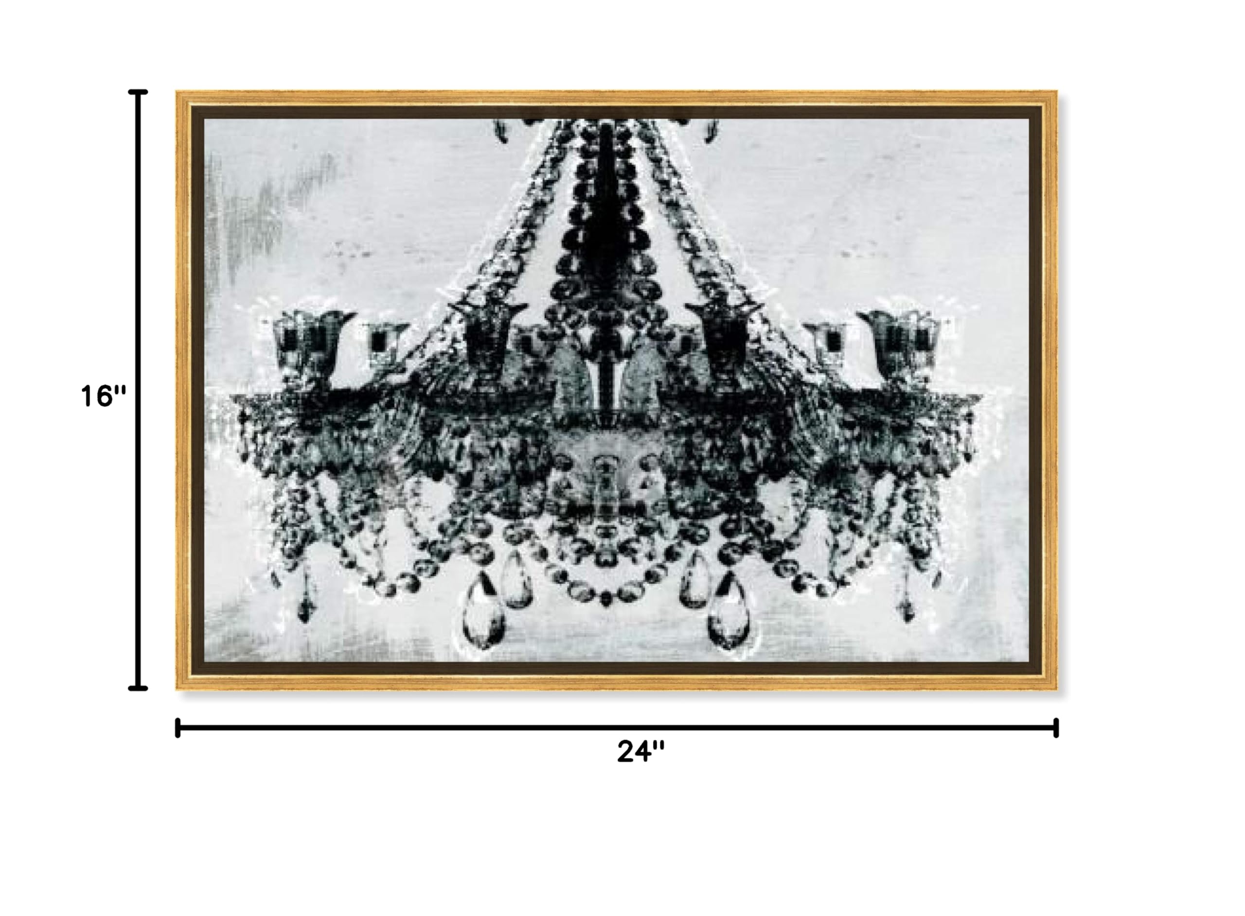 Oliver Gal Artist Co. Modern Glam Chandelier Canvas Wall Art Print - 24x16 Inches, White - Elegant Home Decor for Living Room, Bedroom & Entryway