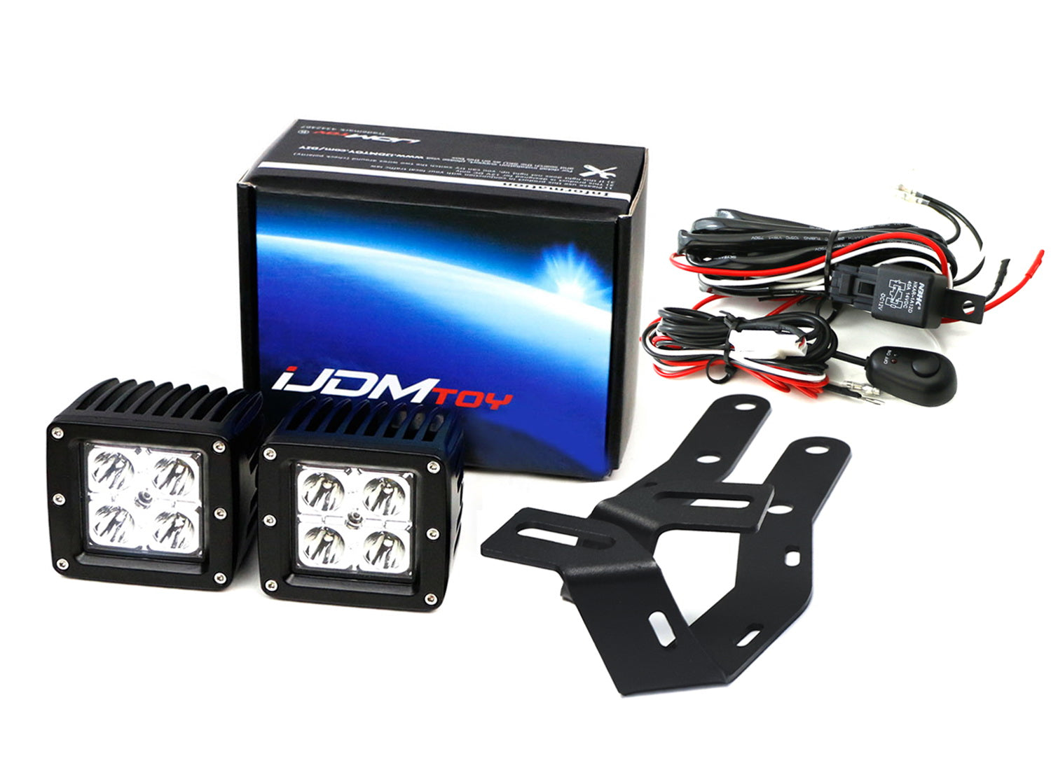 40W CREE LED Pod Light Kit with A-Pillar Brackets & Wiring Harness - Compatible with 2016-2023 Toyota Tacoma - Off-Road, Fog, Ditch Lighting for Trucks & SUVs