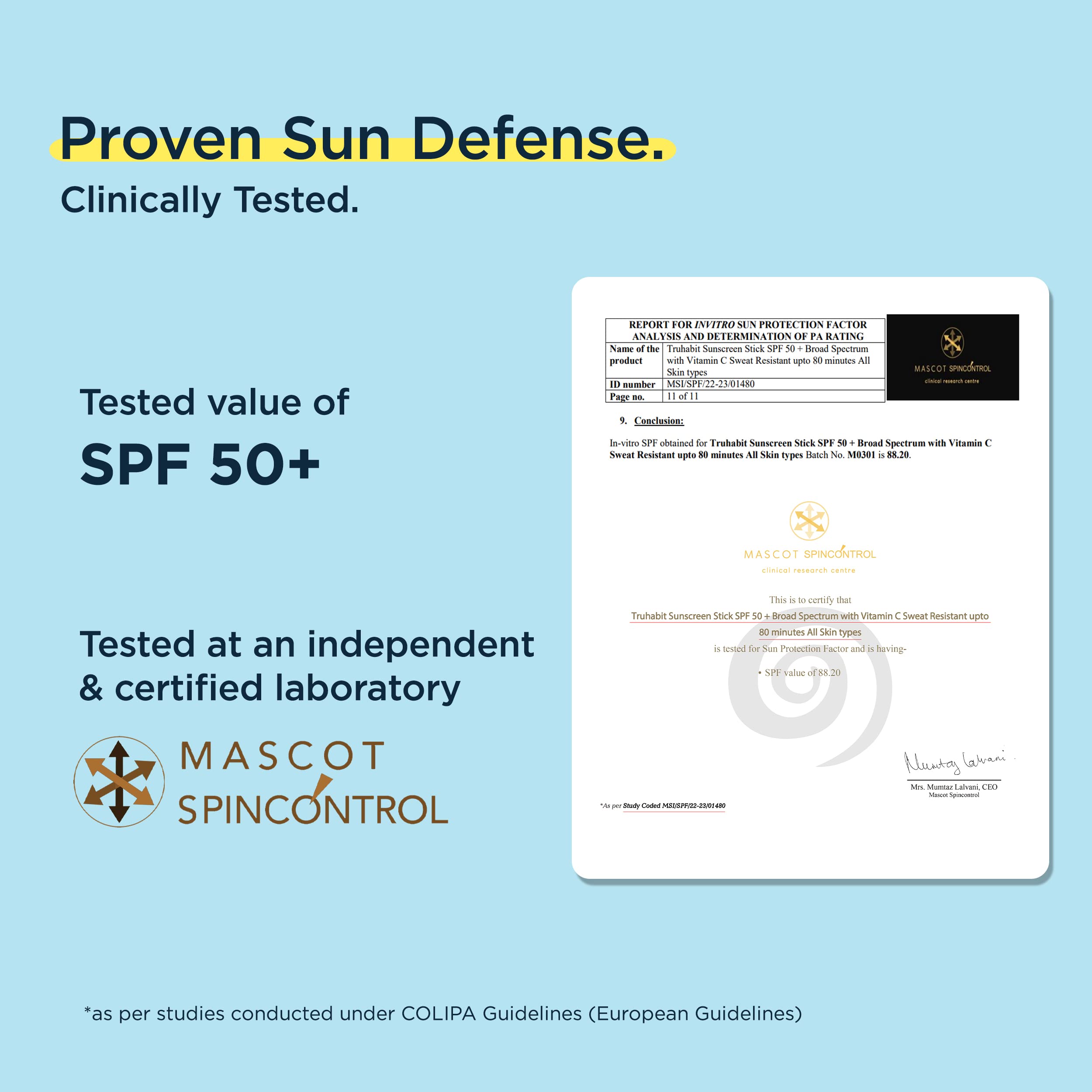 TruHabit SPF 50 Sunscreen Stick for Face - Dermatologist Tested Vitamin C Sun Protection for Women & Men - Oil-Free & Hydrating Formula for Oily & Dry Skin (13g) | Perfect for Beach, Sports & Daily Outdoor Activities