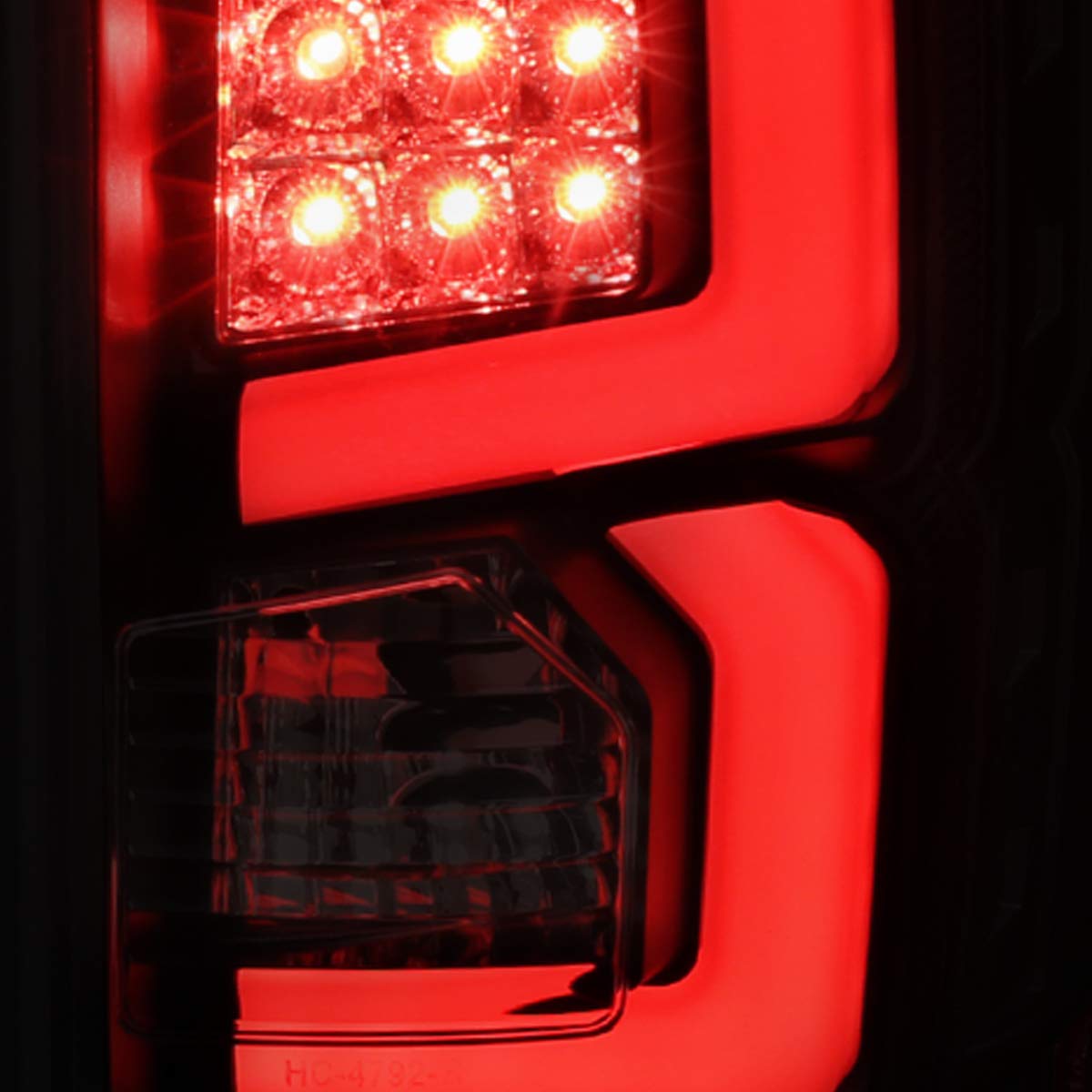 Compatible/Replacement LED Tail Lights for 2014-2017 GMC Sierra 1500 & 2500HD - White Streak, Black Housing with Smoked Lens - Perfect for Night Driving & Enhanced Visibility