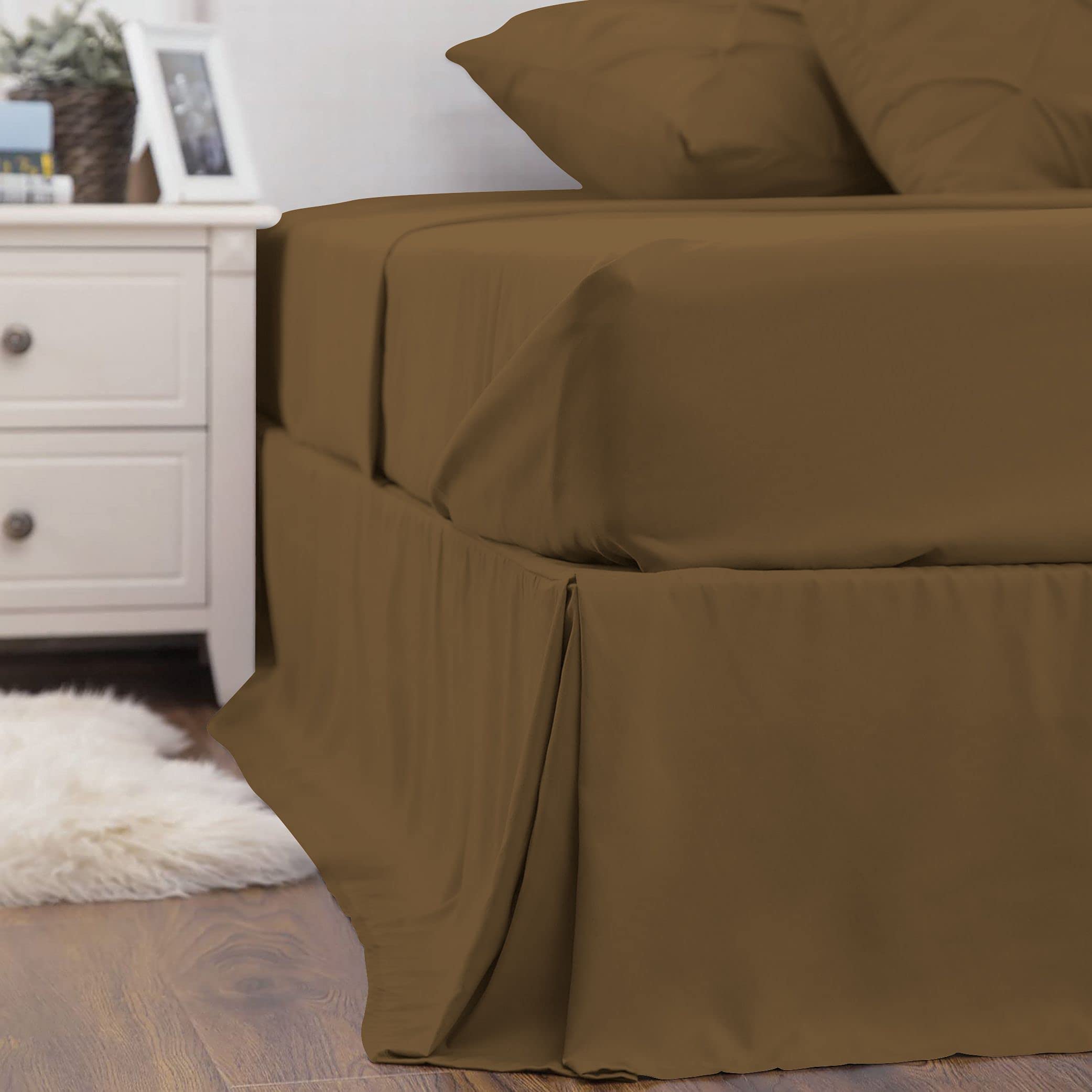 Luxury Pinch Pleated Comforter Set King Size - 8 Piece Pintuck Bedding Set with Comforter, Sheets, Bed Skirt, Pillowcases & Shams - 18