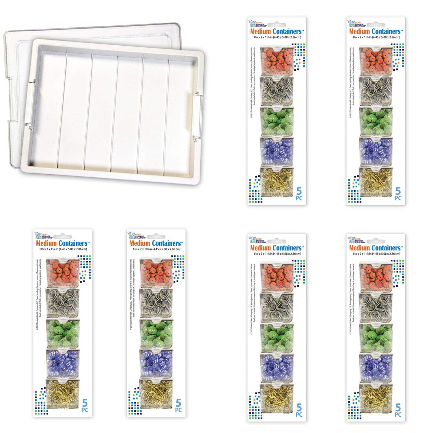 Stackable Plastic Organizer Tray Set with Lids - 32 Medium Size Storage Containers for Beads, Crafts & DIY Supplies | Perfect for Jewelry Making, Scrapbooking & Home Organization