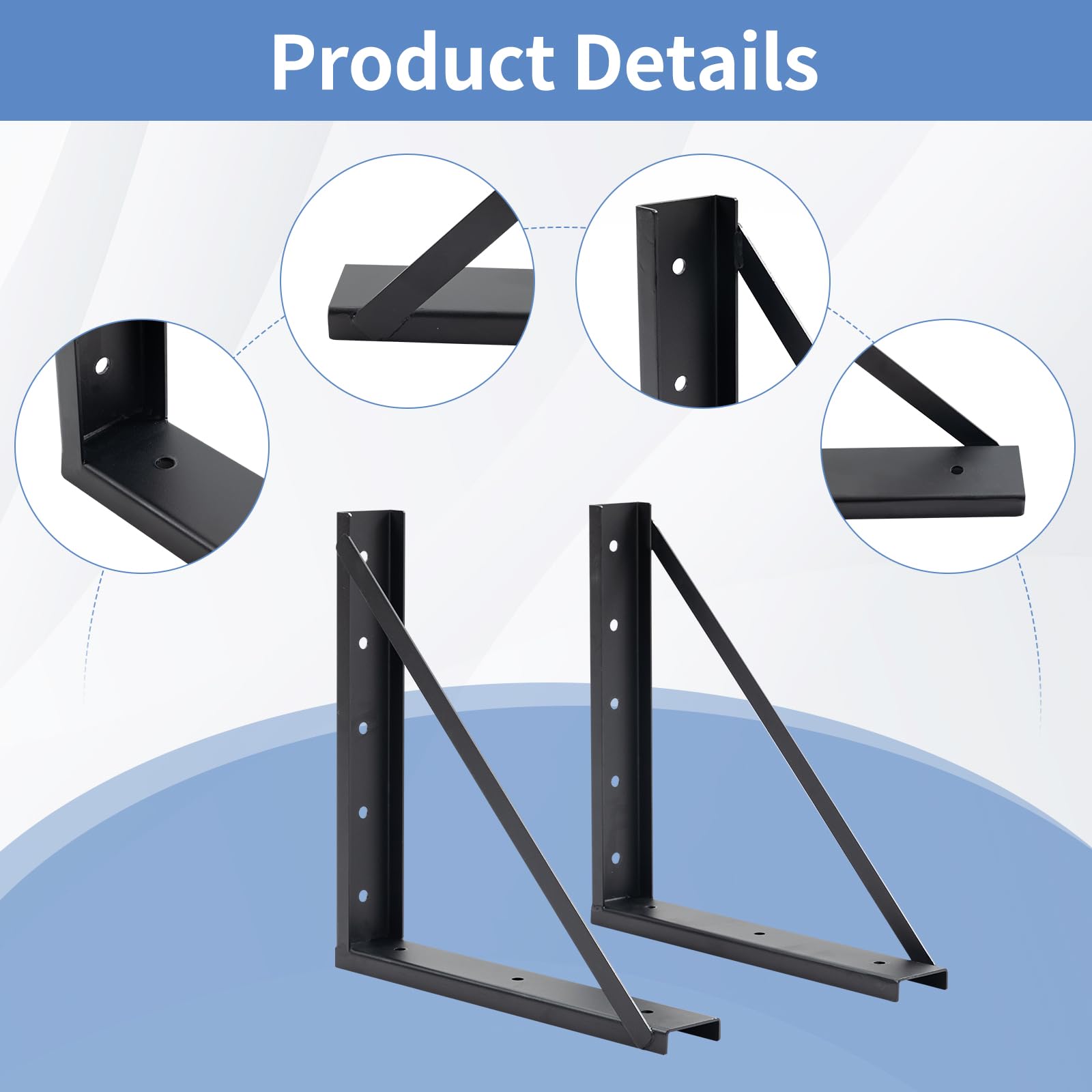 Heavy-Duty Underbody Steel Mounting Brackets for Truck Tool Box - 24