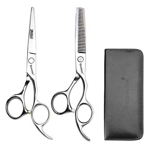 Professional Hair Scissors Set - 2 Pcs Barber Shears & Thinning Scissors for Hair Cutting, Styling & Trimming - Premium Stainless Steel Hairdressing Tools for Salon & Home Use