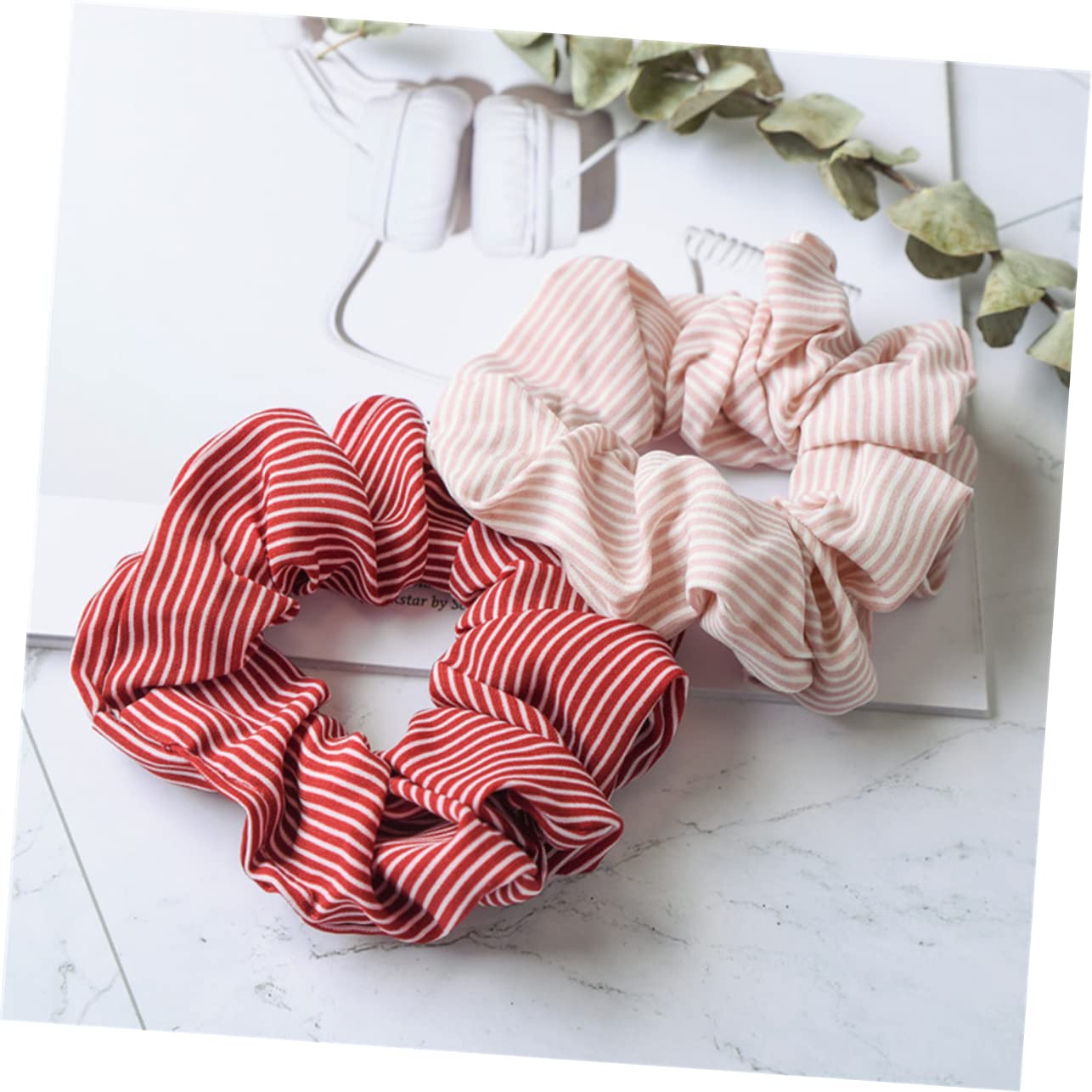 POPETPOP Elegant 6 Pack Hair Bands for Women - Soft Elastic Stripe Ponytail Holders for Daily Wear & Styling - Perfect for Office, Gym, or Casual Outfits