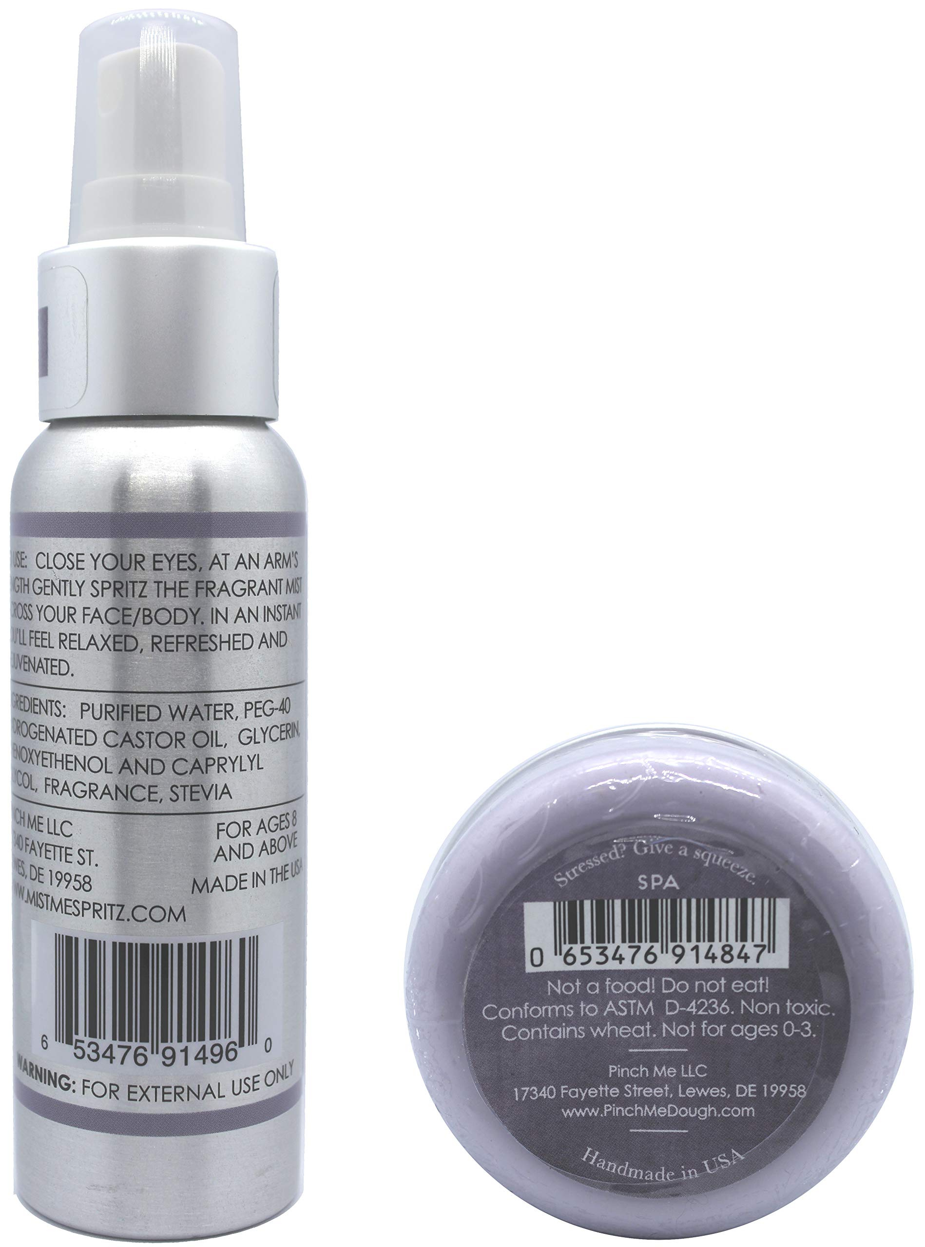 Stress Relief Combo Pack - 3oz Aromatherapy Mist Spray & Sensory Therapy Dough for Anxiety Relief | Perfect for Office, Home Spa & Travel Relaxation