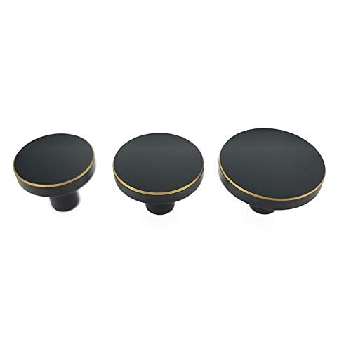 Solid Brass Black Drawer Knobs 4-Pack - Modern Kitchen & Cabinet Handles for Dressers & Cupboards
