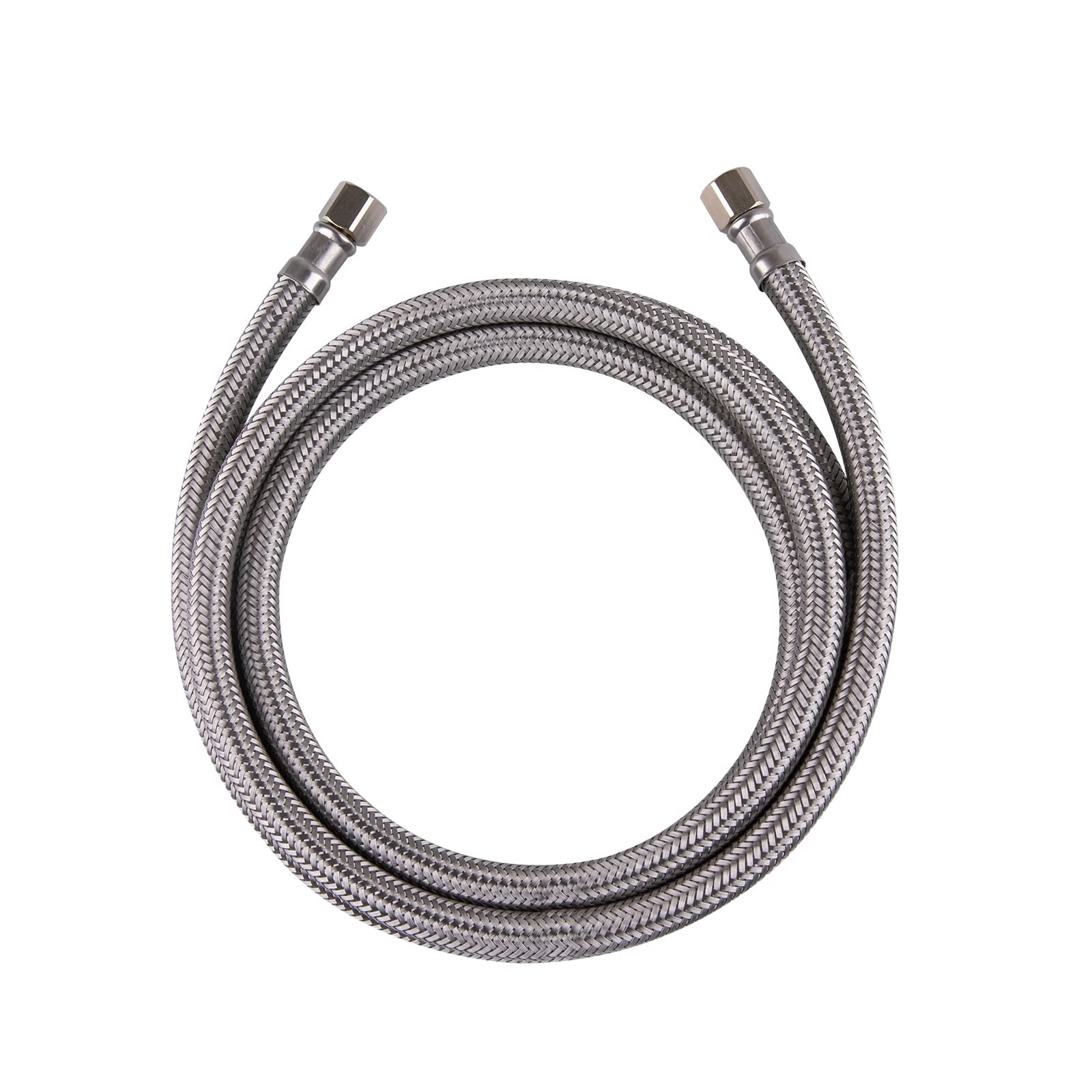 Hausen 60-Inch Refrigerator Ice Maker Connector - 1/4-inch x 1/4-inch Compression Fitting - Ice Maker Water Supply Line Replacement (1-Pack) - Perfect for Kitchen Appliances & Home Refrigeration Systems