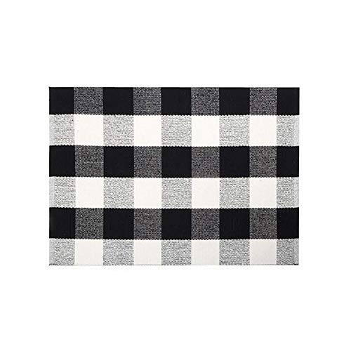Black and White Plaid Rug